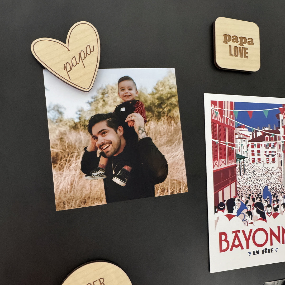 Magnets en bois Papa