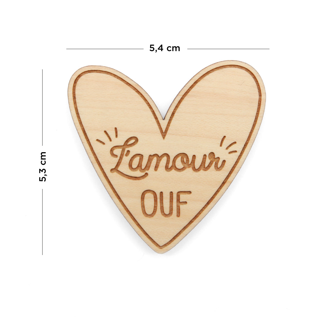 Magnets en bois Mots d'Amour