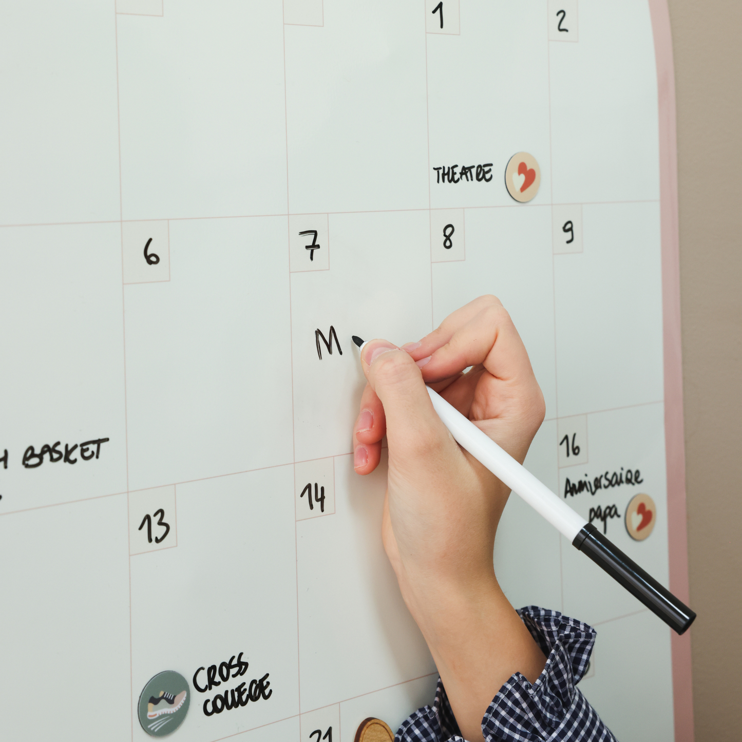 Calendrier magnétique mensuel perpétuel - Arche rayée