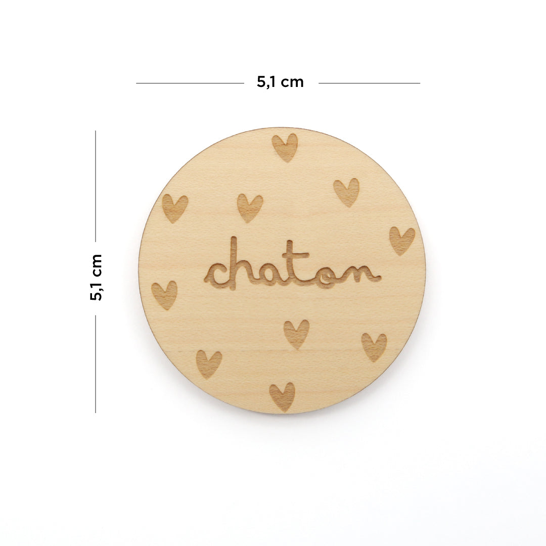 Magnets en bois Mots d'Amour
