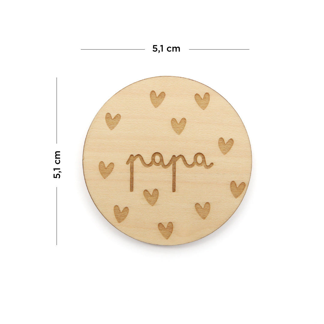 Magnets en bois Papa