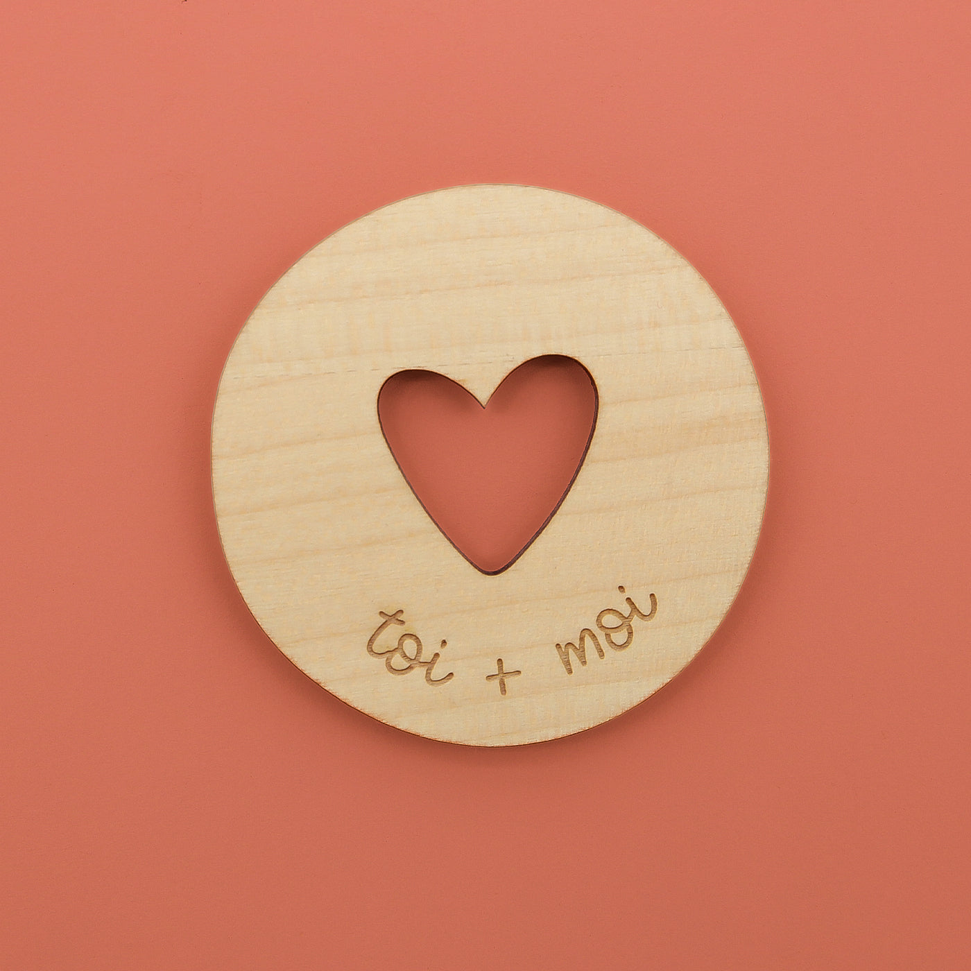 Magnets en bois Mots d'Amour