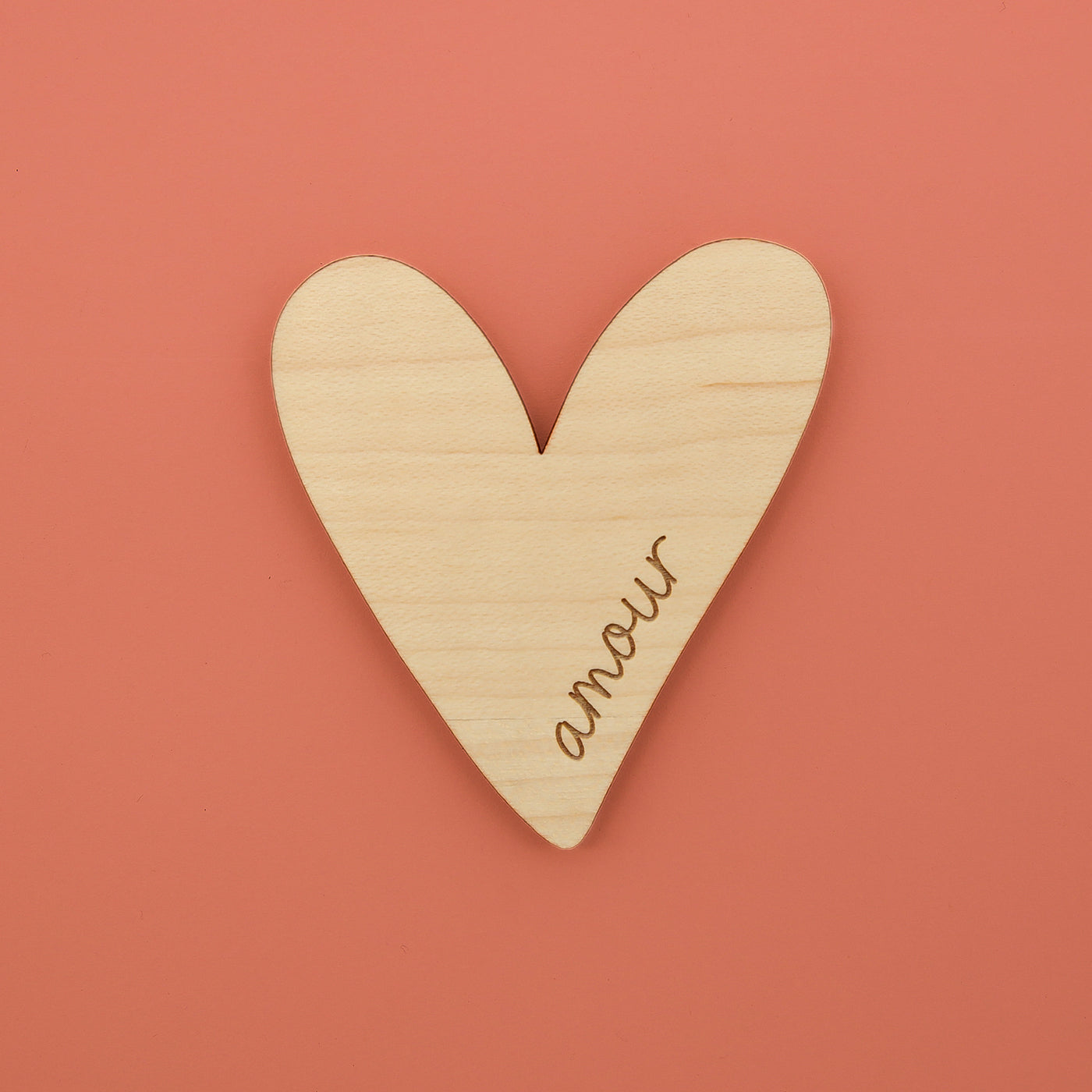 Magnets en bois Mots d'Amour