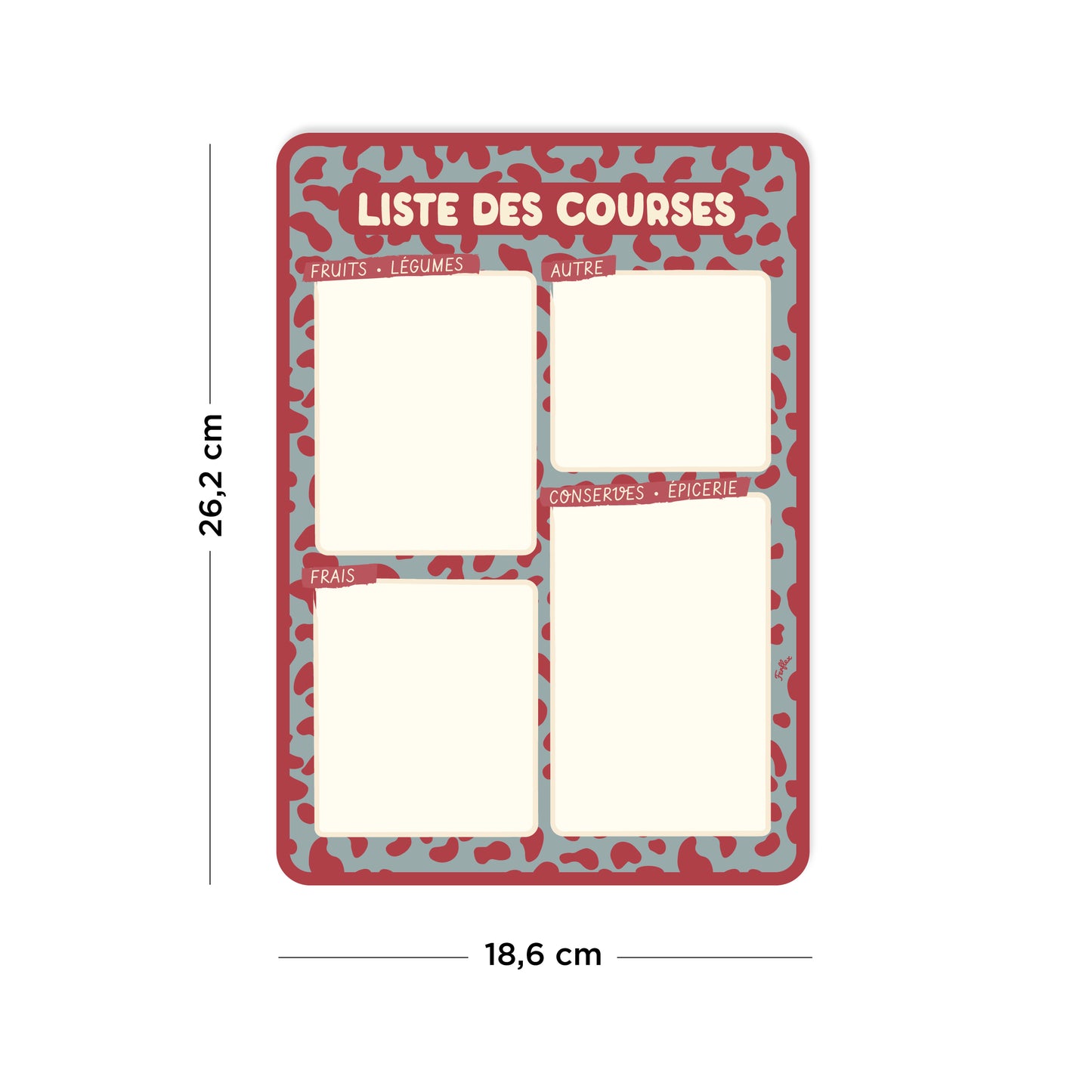 Ardoise rectangulaire souple effaçable à sec pour frigo