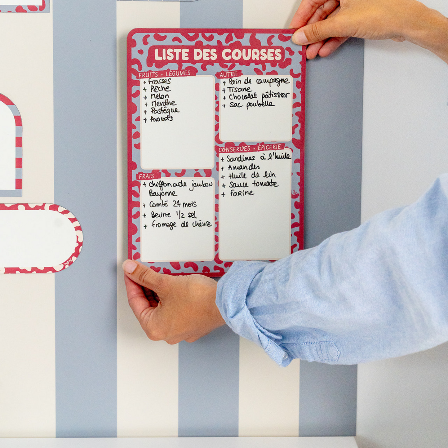 Ardoise magnétique frigo motif léopard effaçable