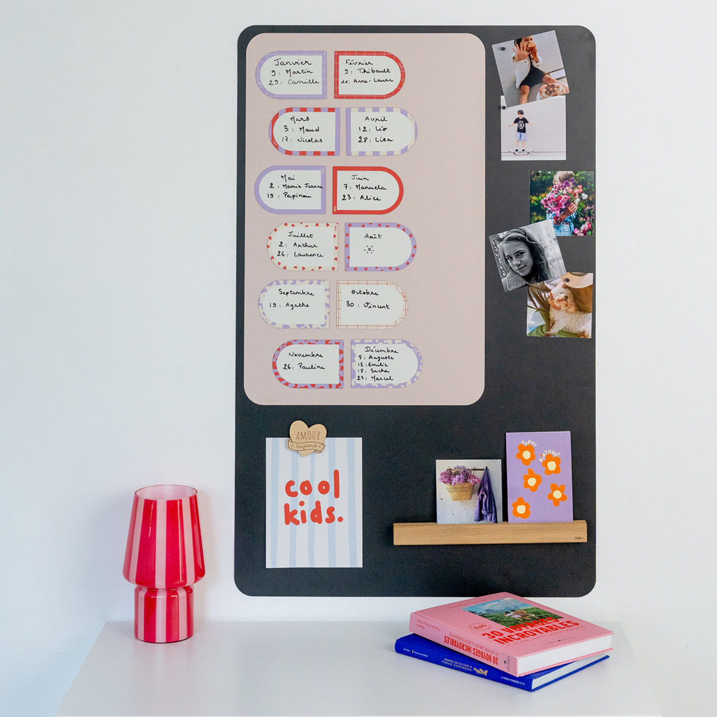 Mini ardoises pense-bêtes magnétiques en arche, lot de 12 coloris parme, effaçables et pratiques pour organiser le quotidien