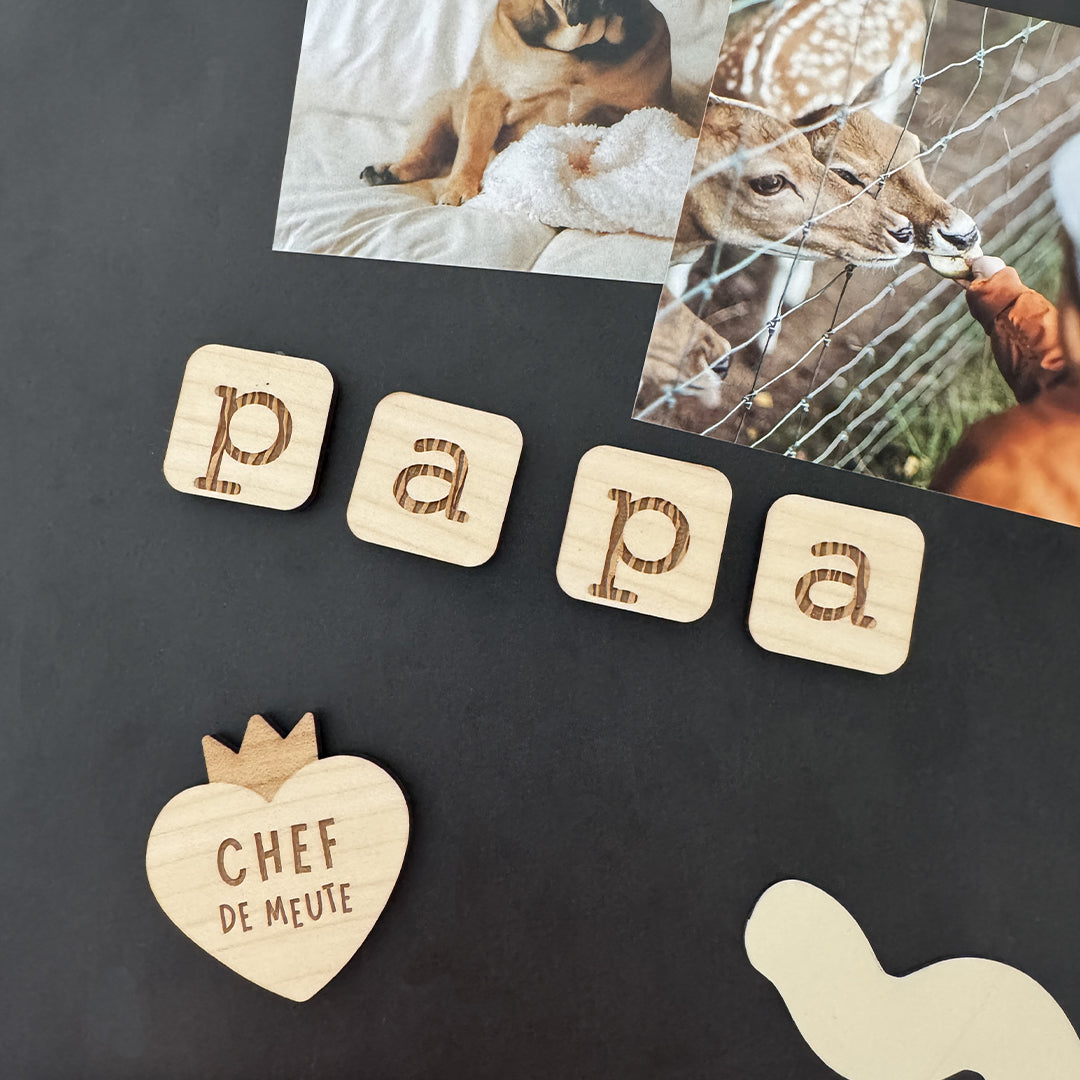 Magnets en bois Papa