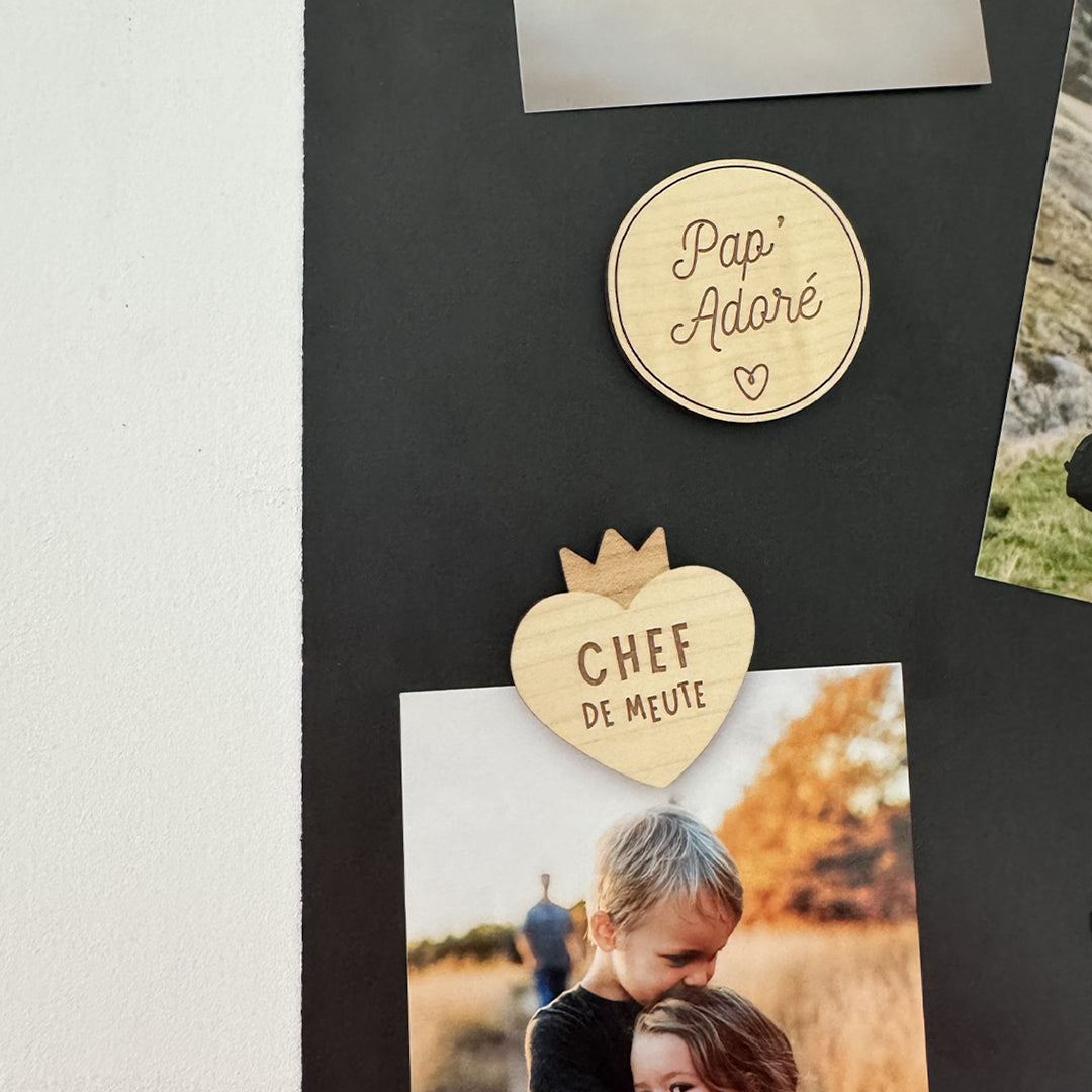 Magnets en bois Papa