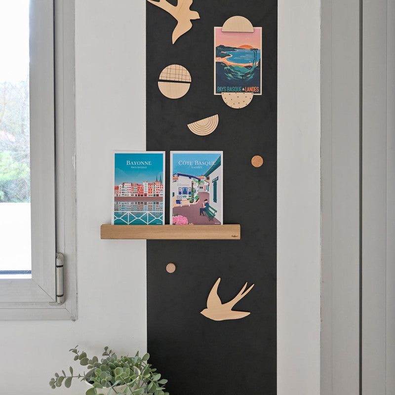 Mur magnétique décoratif, magnets en bois naturel, afficher des photos et des cartes