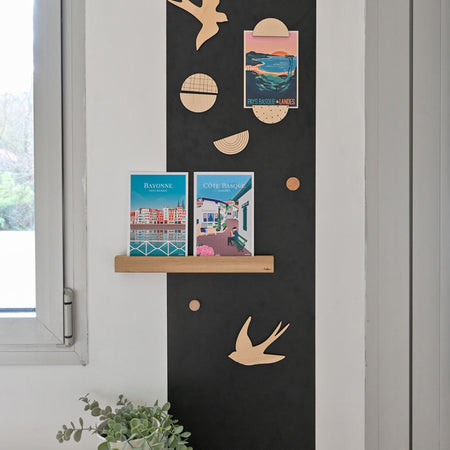Mur magnétique décoratif, magnets en bois naturel, afficher des photos et des cartes