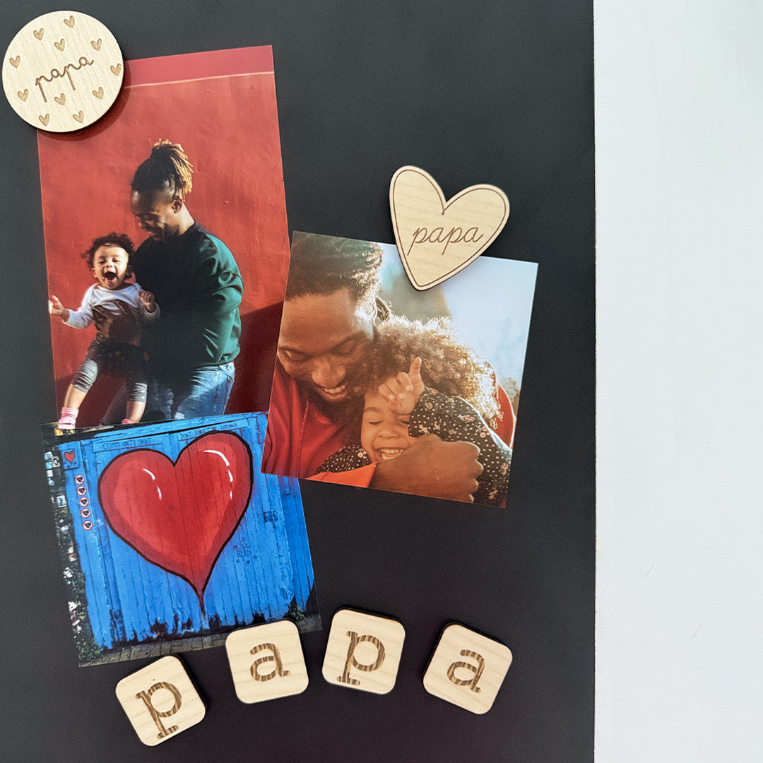 Magnets en bois Papa