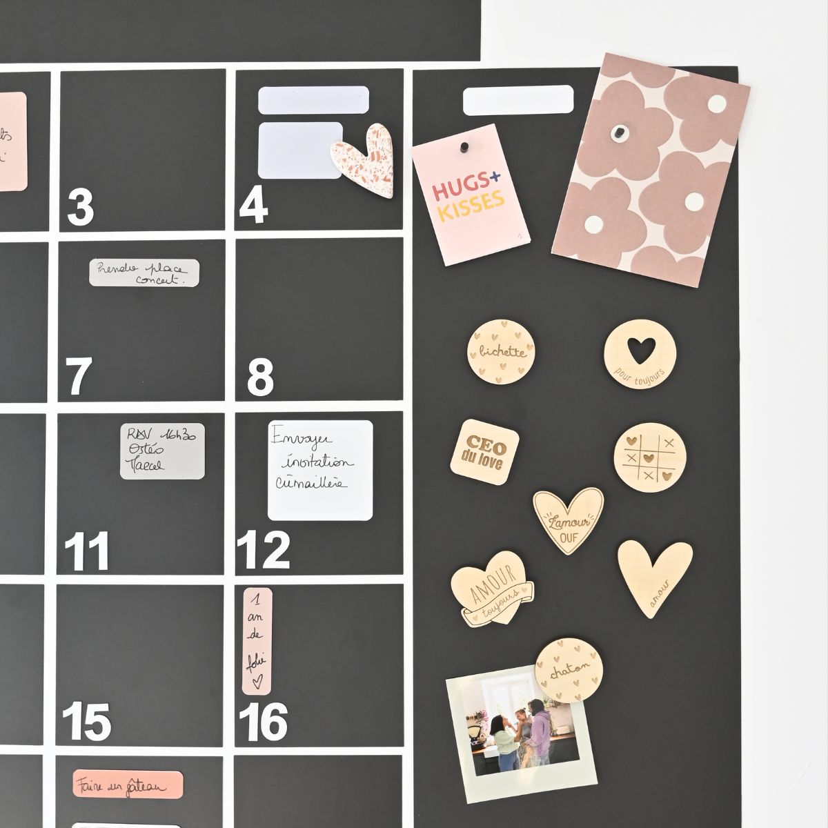 Magnets en bois Mots d'Amour