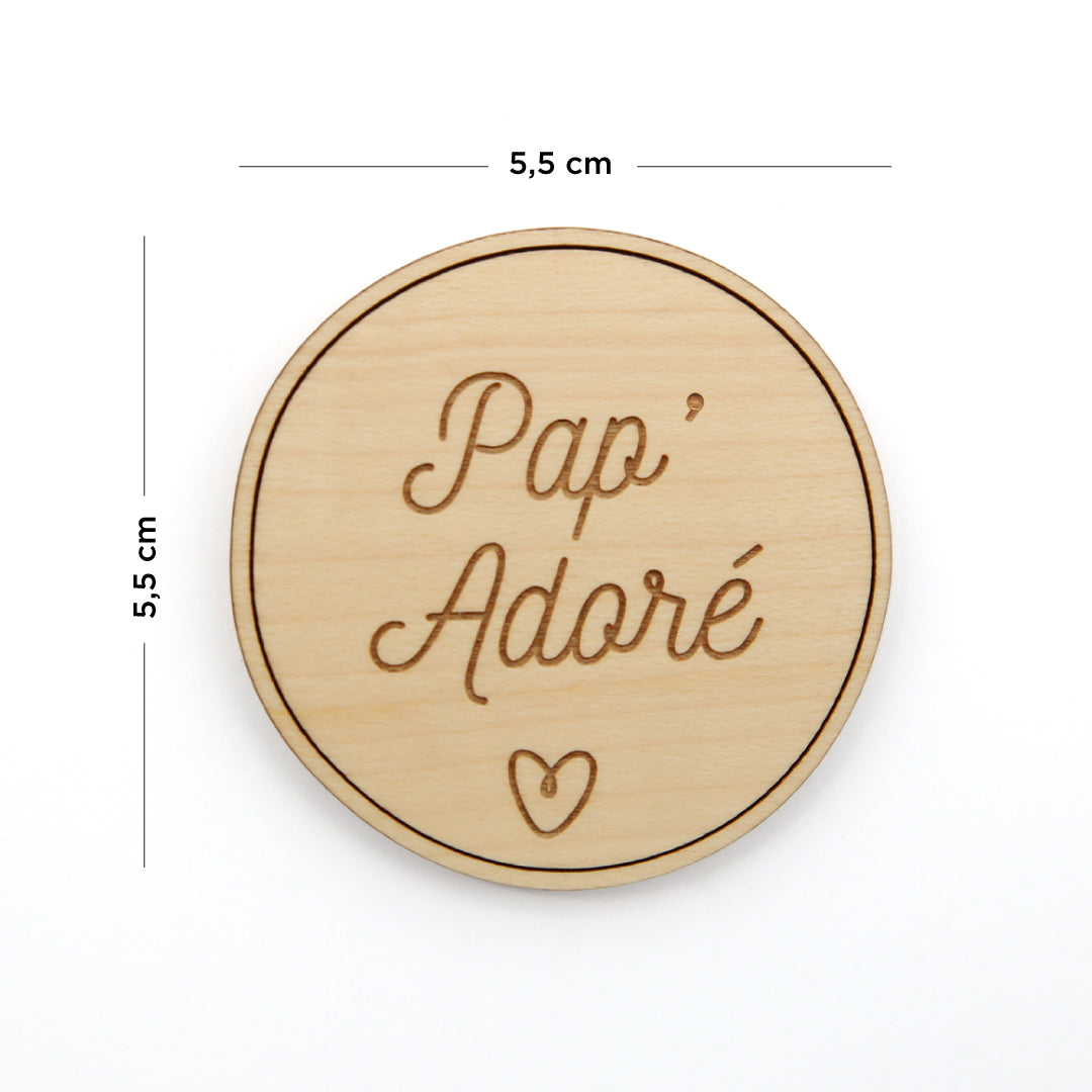Magnets en bois Papa