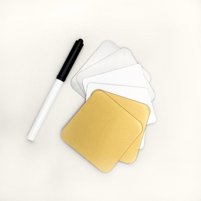 Pense-bêtes magnétiques blanc / or / argent