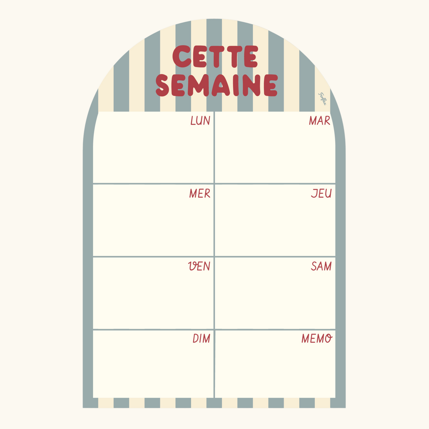 Cette semaine - Planning magnétique hebdomadaire Rayures