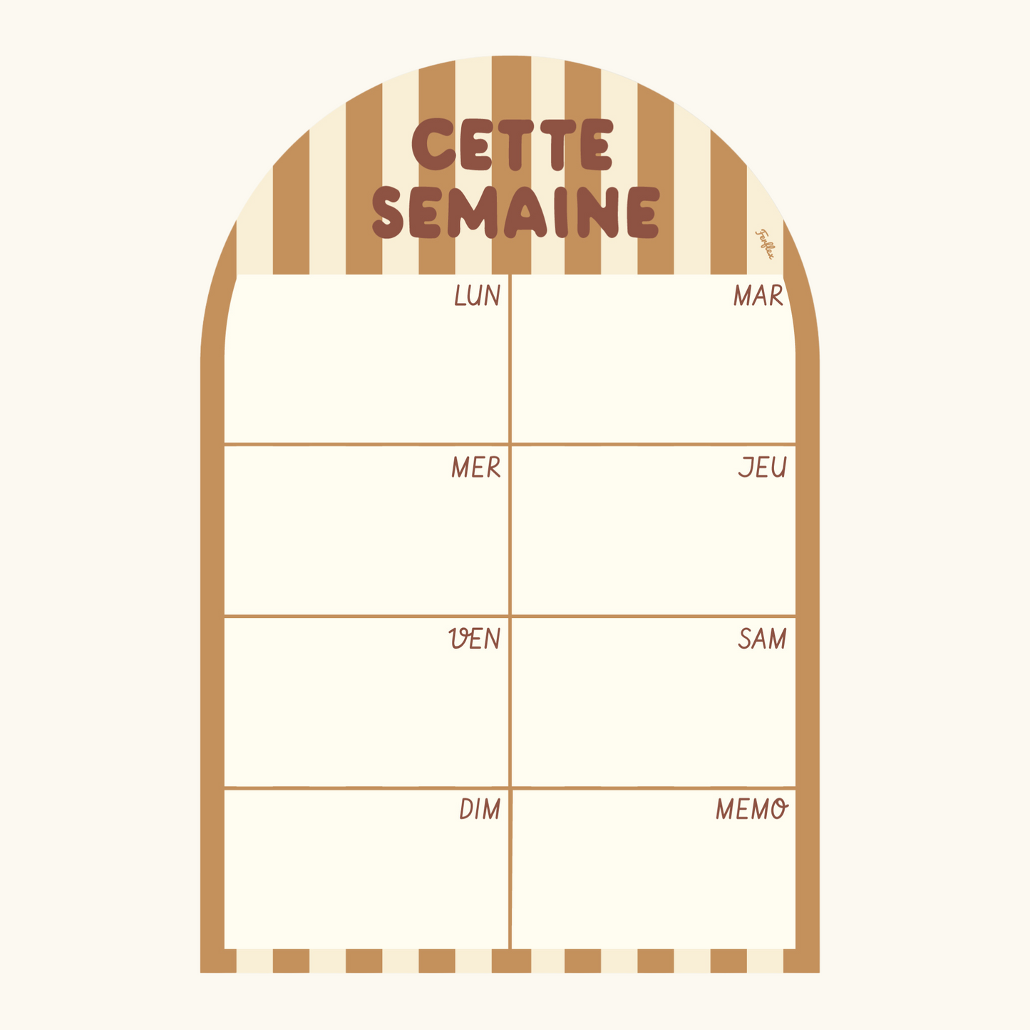 Cette semaine - Planning magnétique hebdomadaire Rayures
