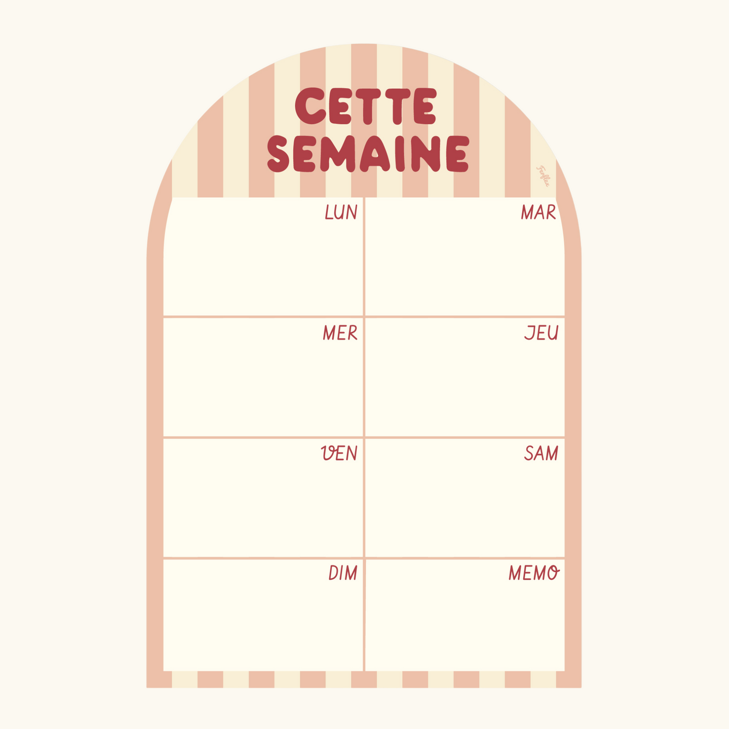 Cette semaine - Planning magnétique hebdomadaire Rayures
