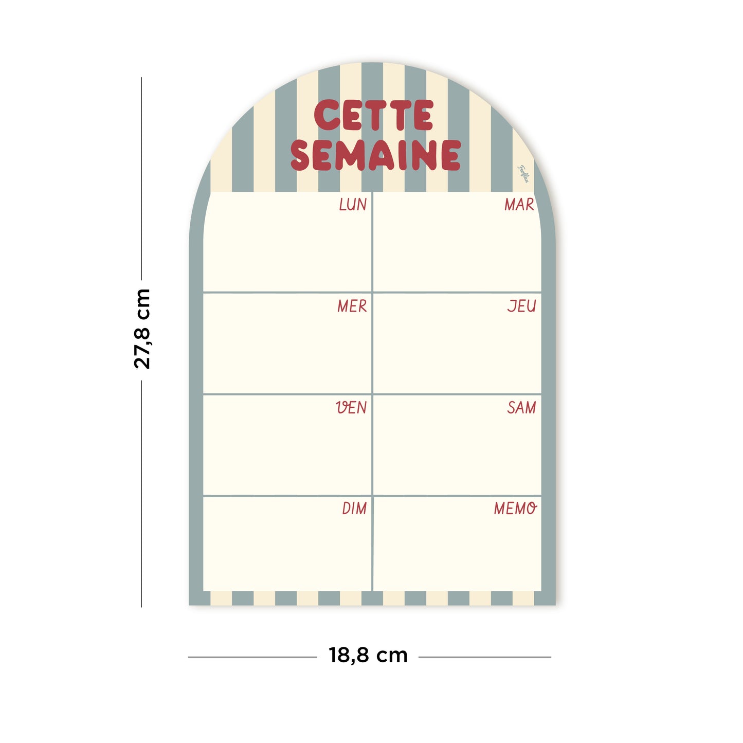 Cette semaine - Planning magnétique hebdomadaire Rayures
