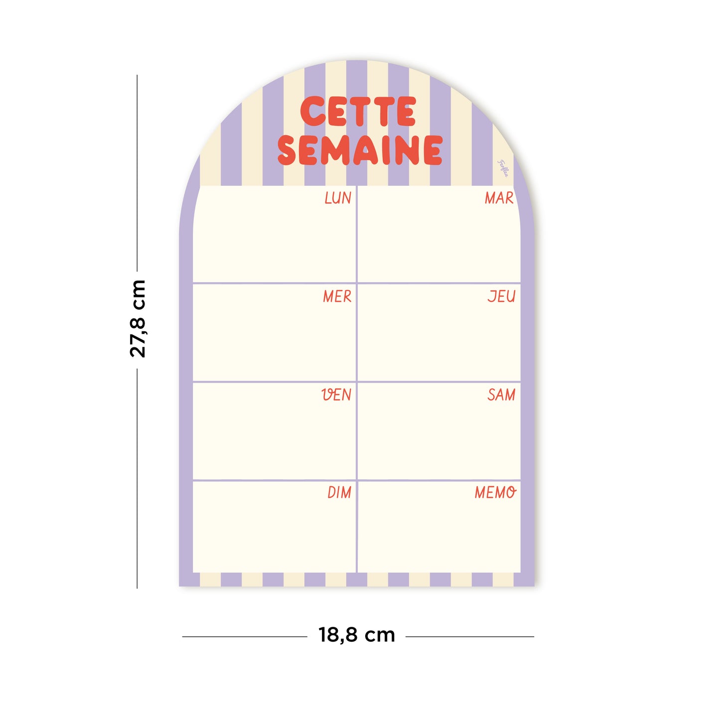 Cette semaine - Planning magnétique hebdomadaire Rayures
