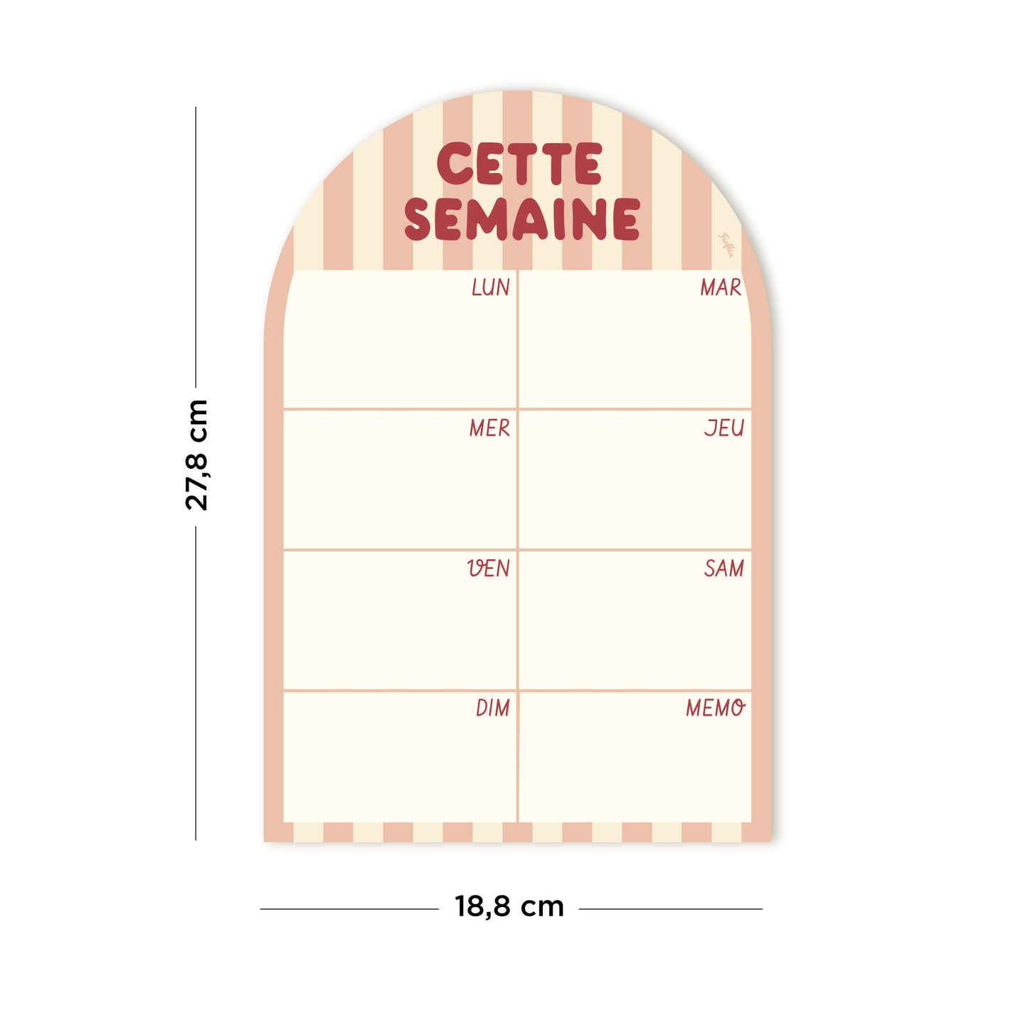 Cette semaine - Planning magnétique hebdomadaire Rayures