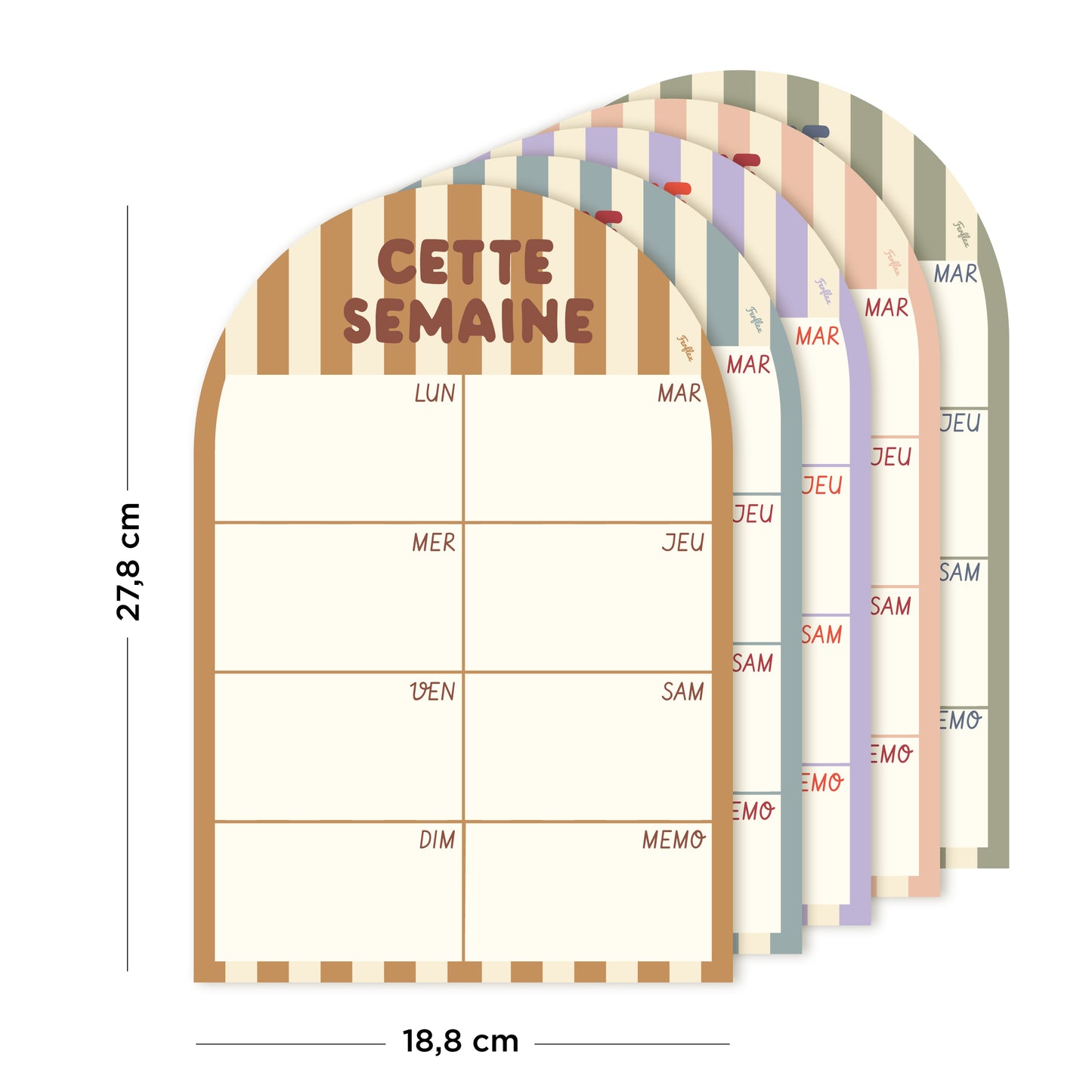 Cette semaine - Planning magnétique hebdomadaire Rayures