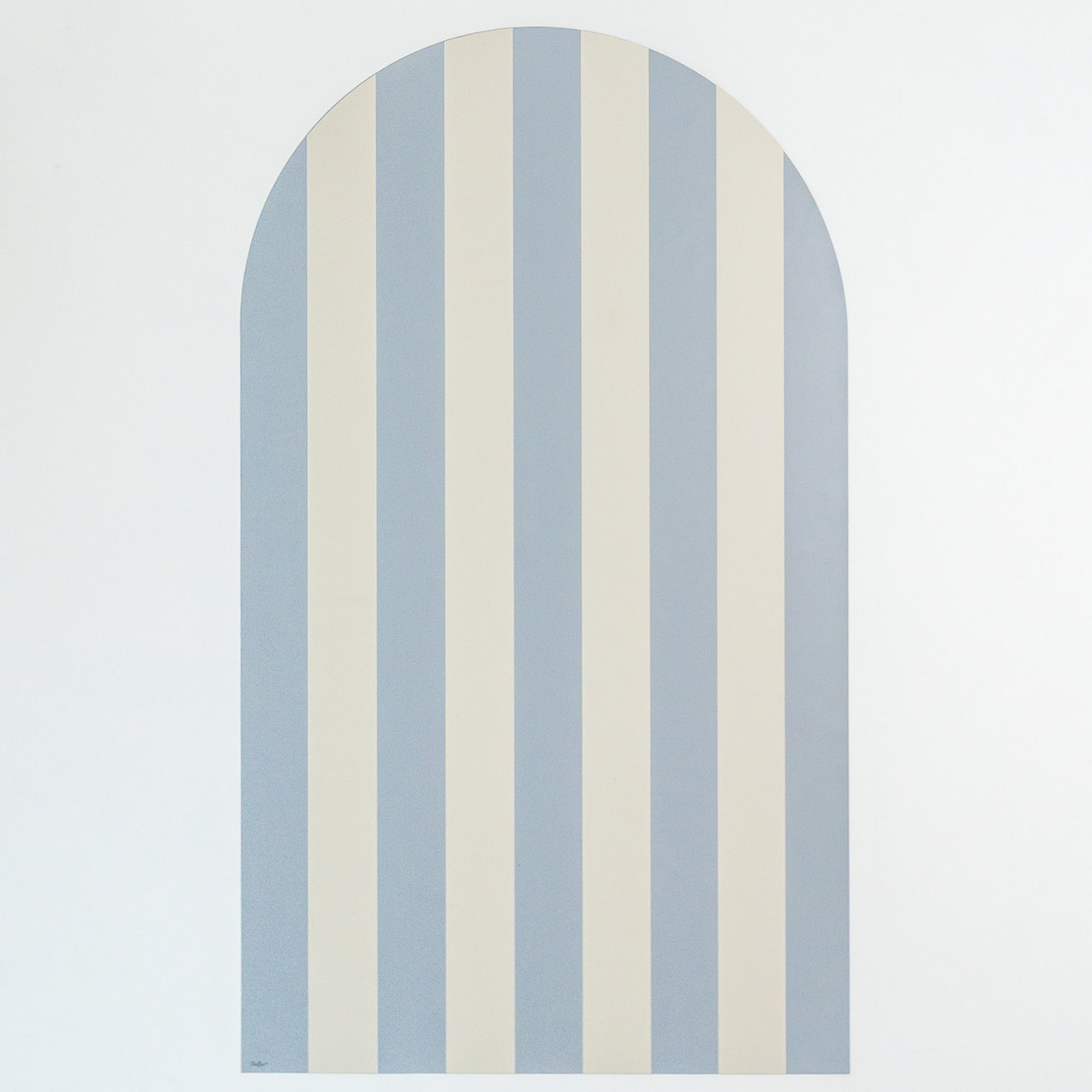 Tableau magnétique mural en forme d’arche à rayures bleu et beige