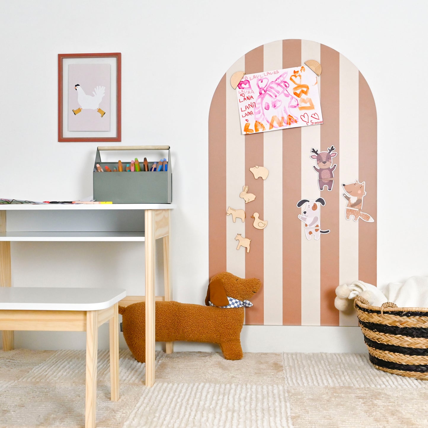 Tableau magnétique arche rayée