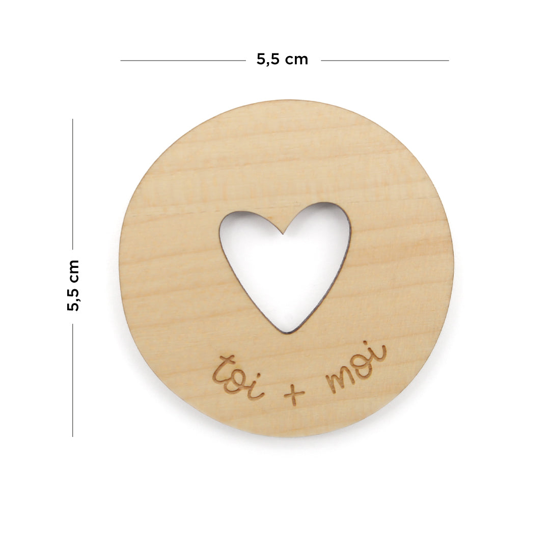 Magnets en bois Mots d'Amour