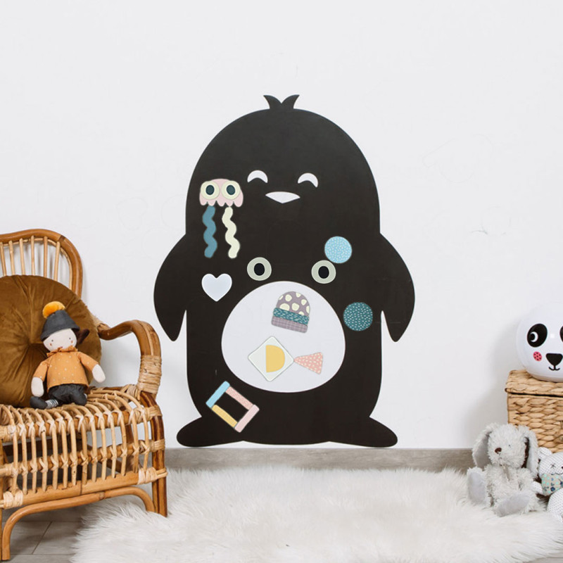 Tableau magnétique mural pour enfant - Pingouin