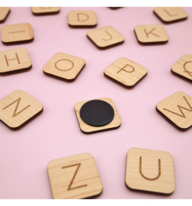 Jeu de lettres alphabet magnétique en bois pour enfants