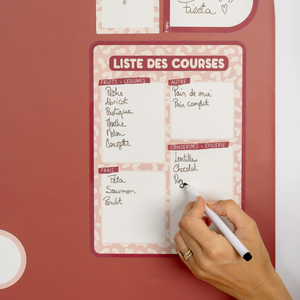 Ardoise liste des courses effaçable à sec motif léopard rose
