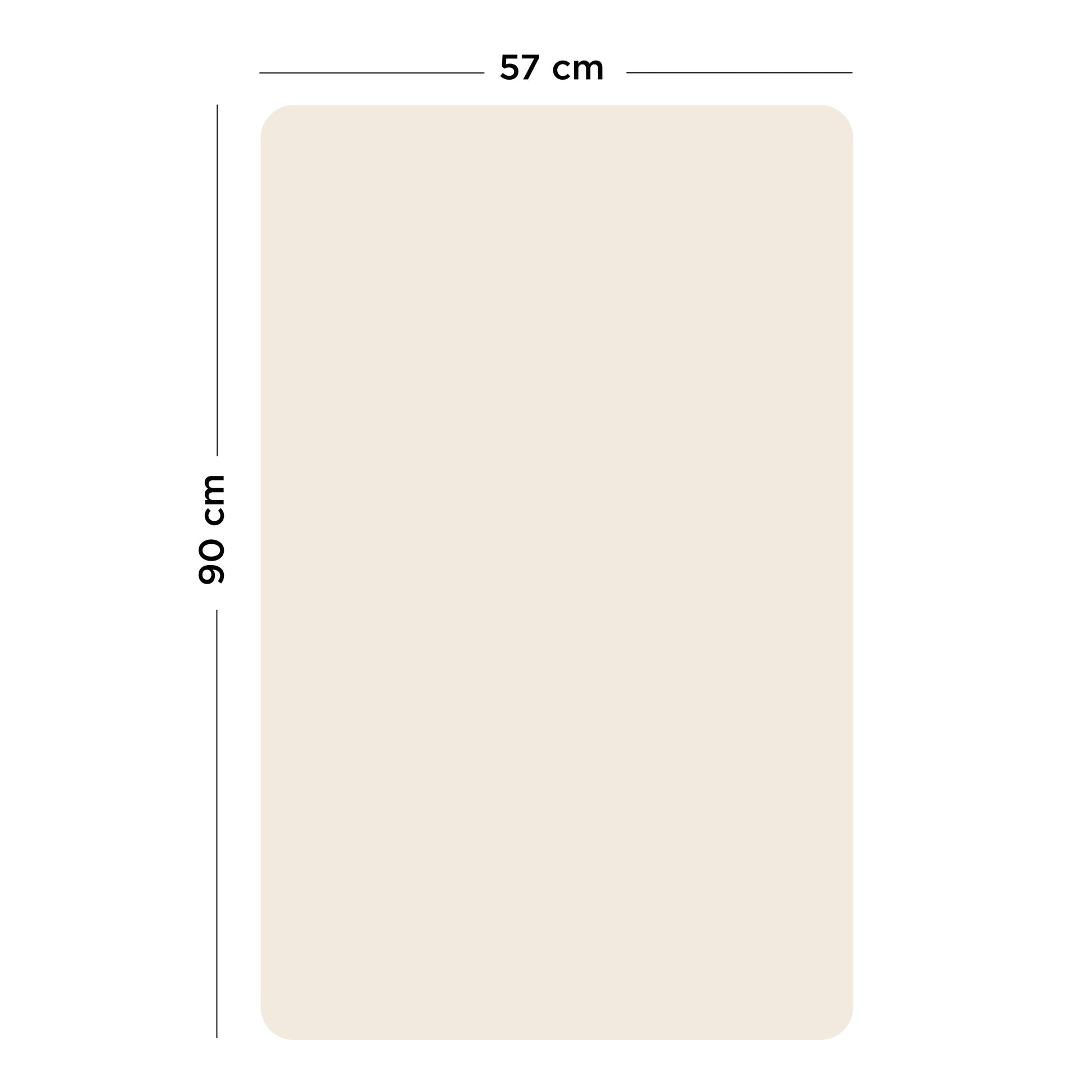 Visuel dimension tableau rectangle beige lin taille M - 57 x 90 cm - Ferflex