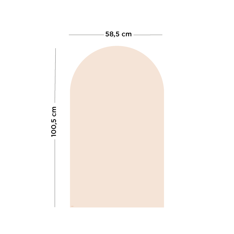 Dimensions du revêtement coloré beige rosé à positionner sur le papier peint magnétique noir