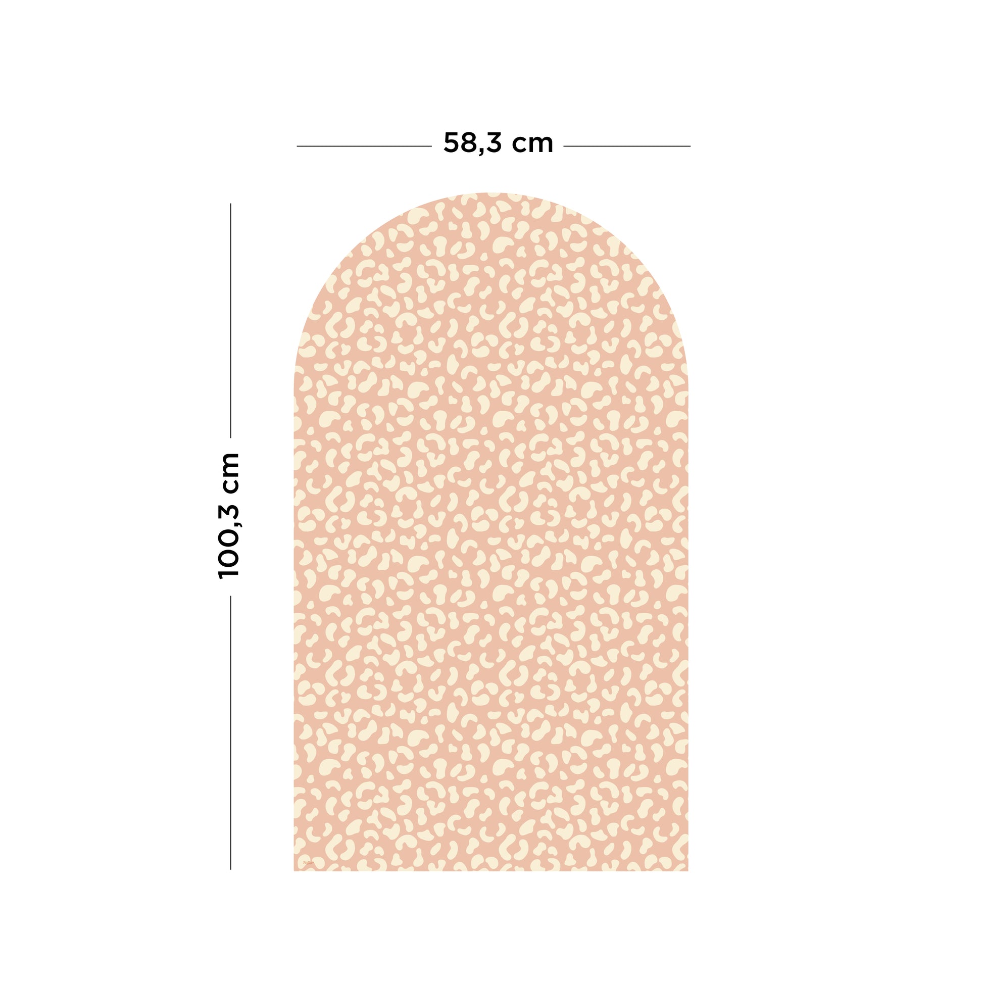 Visuel des dimensions du tableau magnétique Ferflex arche léopard rose 