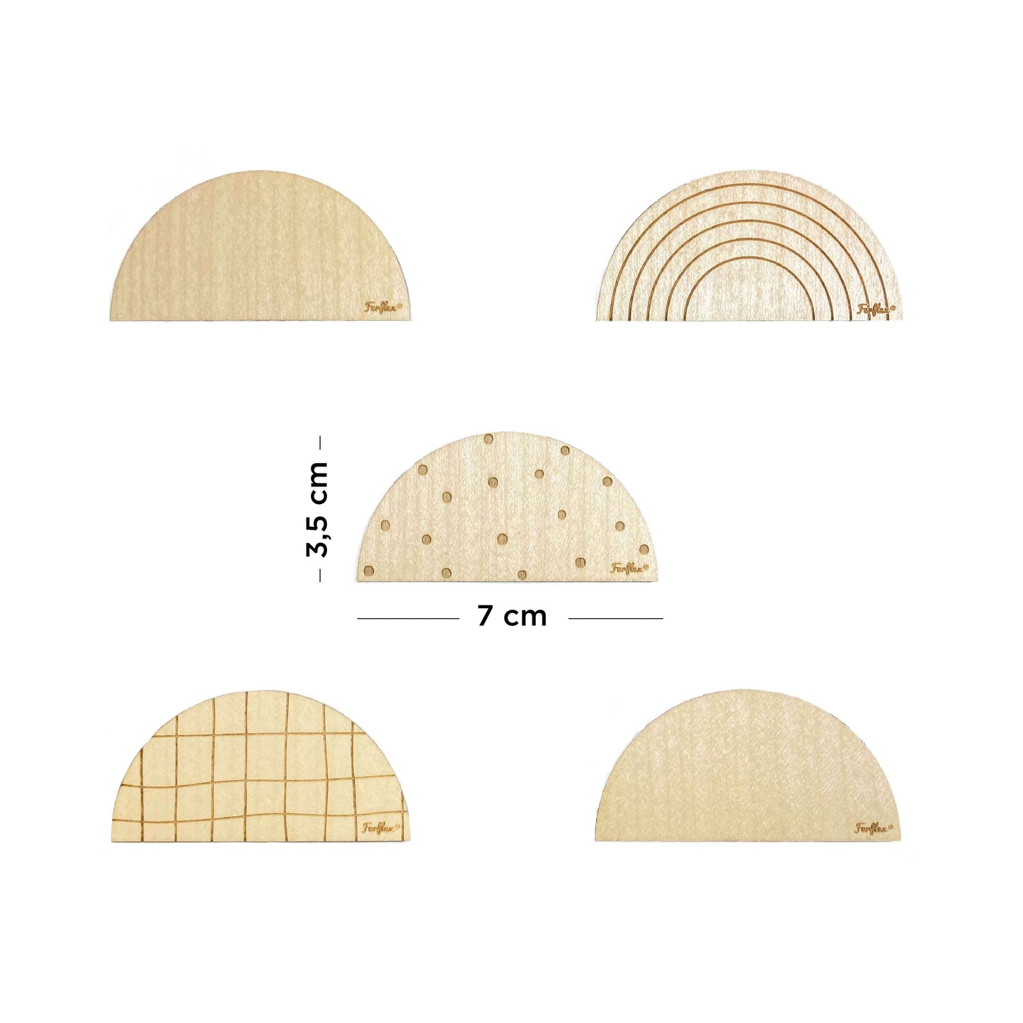 Magnets demi-lune en bois