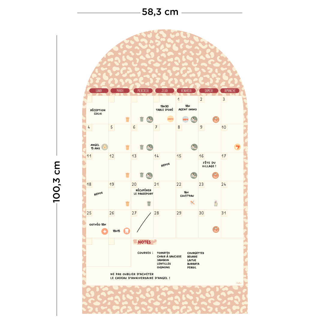 Calendrier magnétique mensuel perpétuel - Arche graou