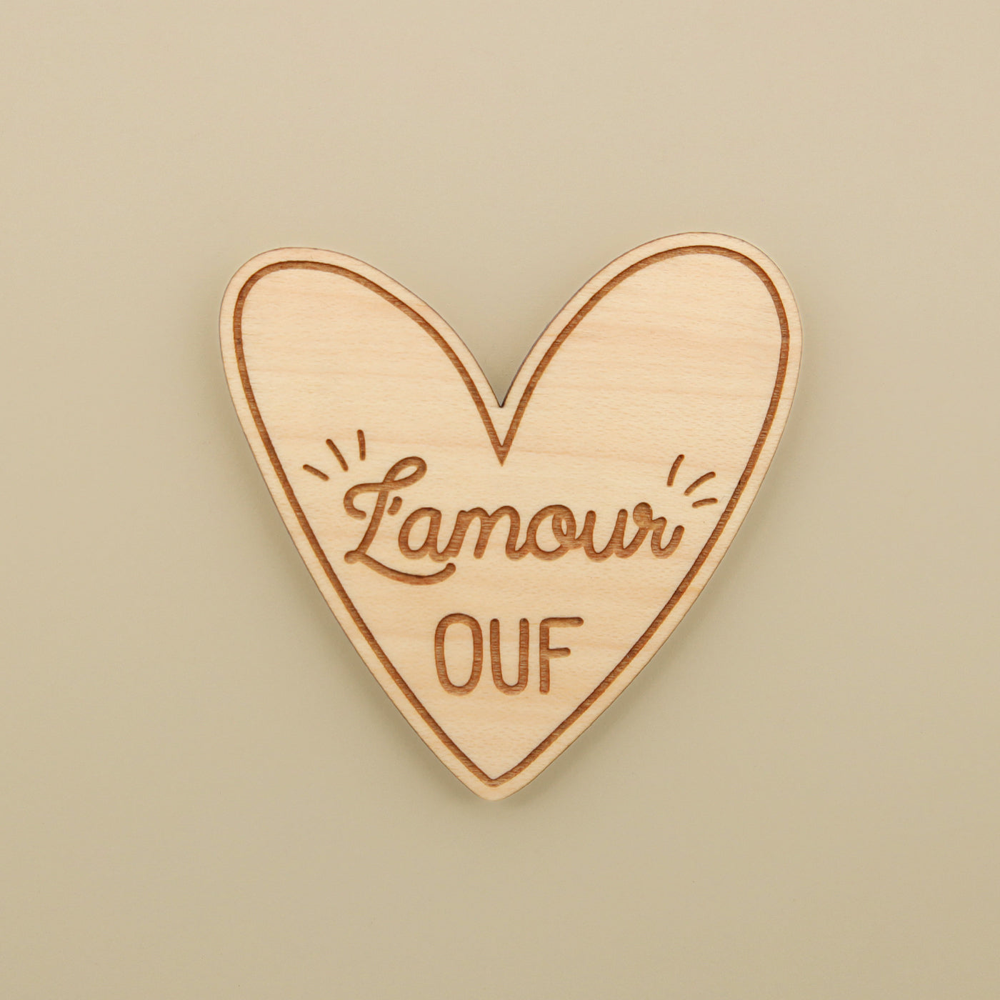 Magnets en bois Mots d'Amour