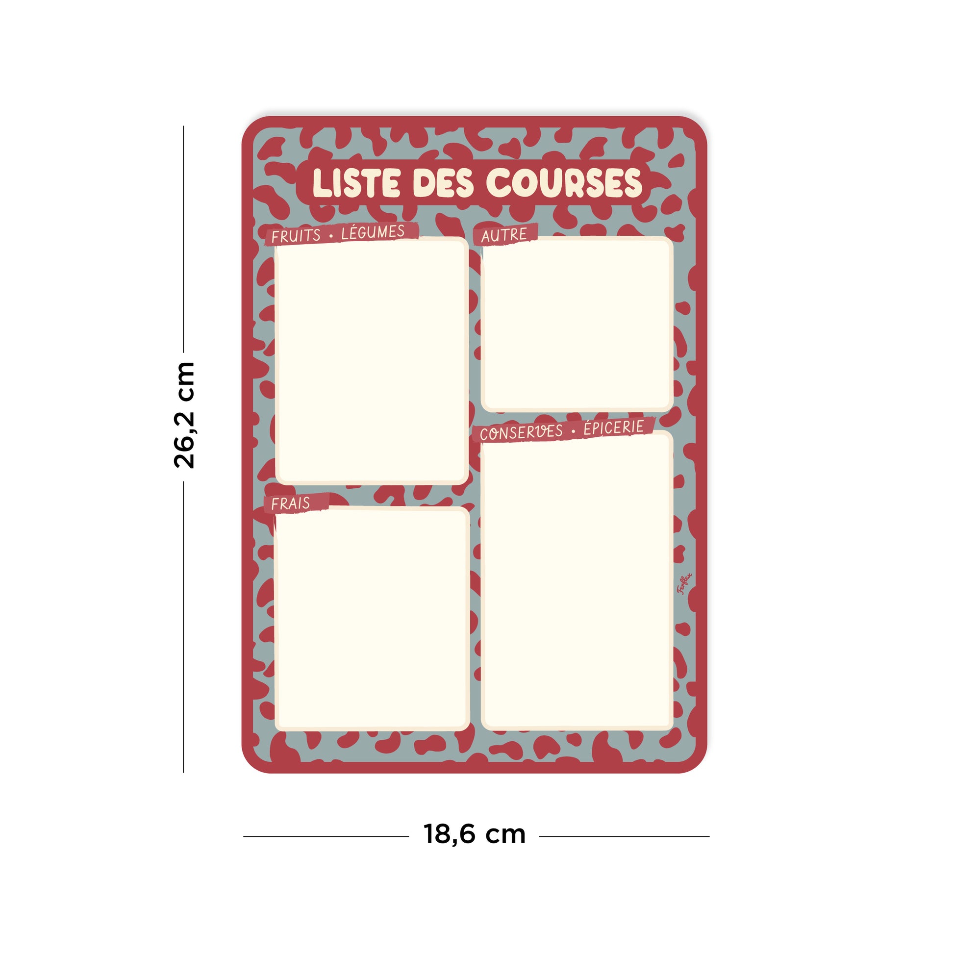 Ardoise rectangulaire souple effaçable à sec pour frigo