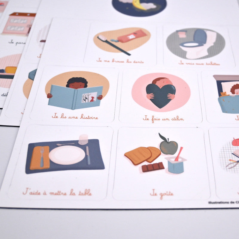 Routine enfant matin et soir Magnets pour tableau