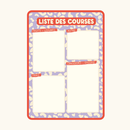 Ardoise rectangulaire souple effaçable pour planning des repas
