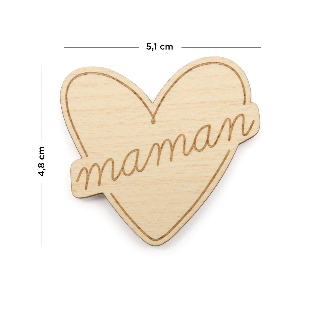 Magnets en bois Maman