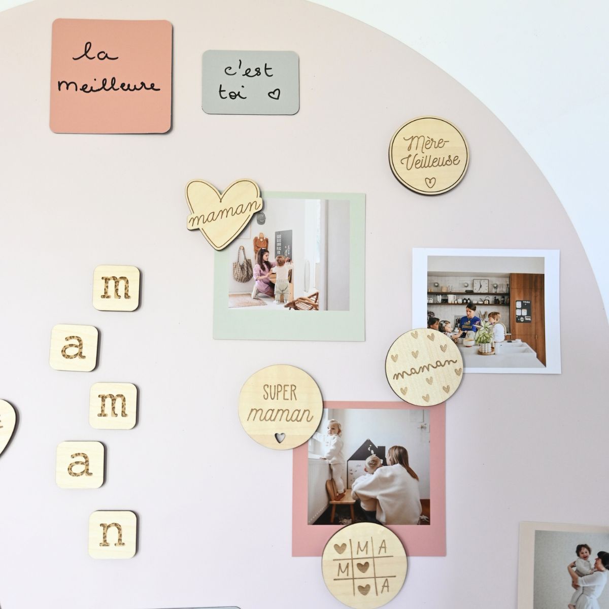 Magnets en bois Maman