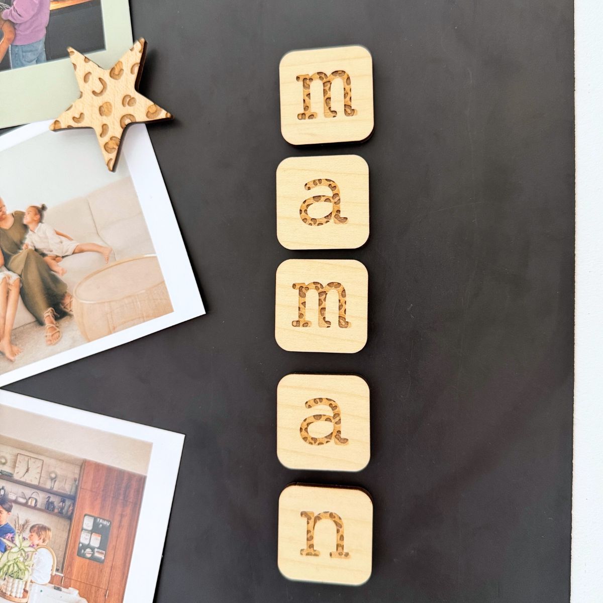 Magnets en bois Maman