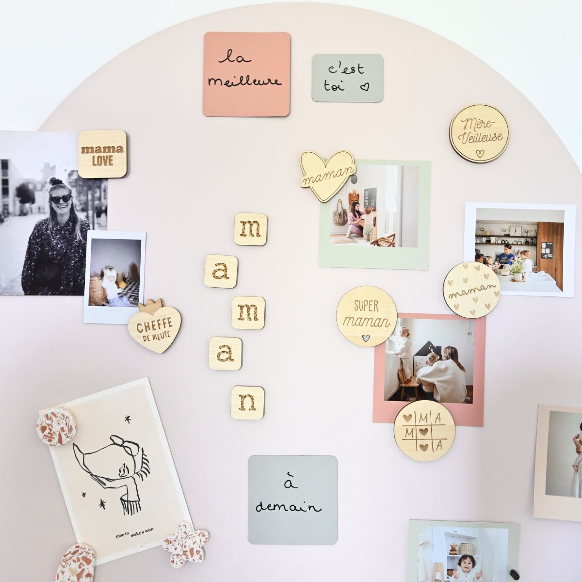 Magnets en bois Maman