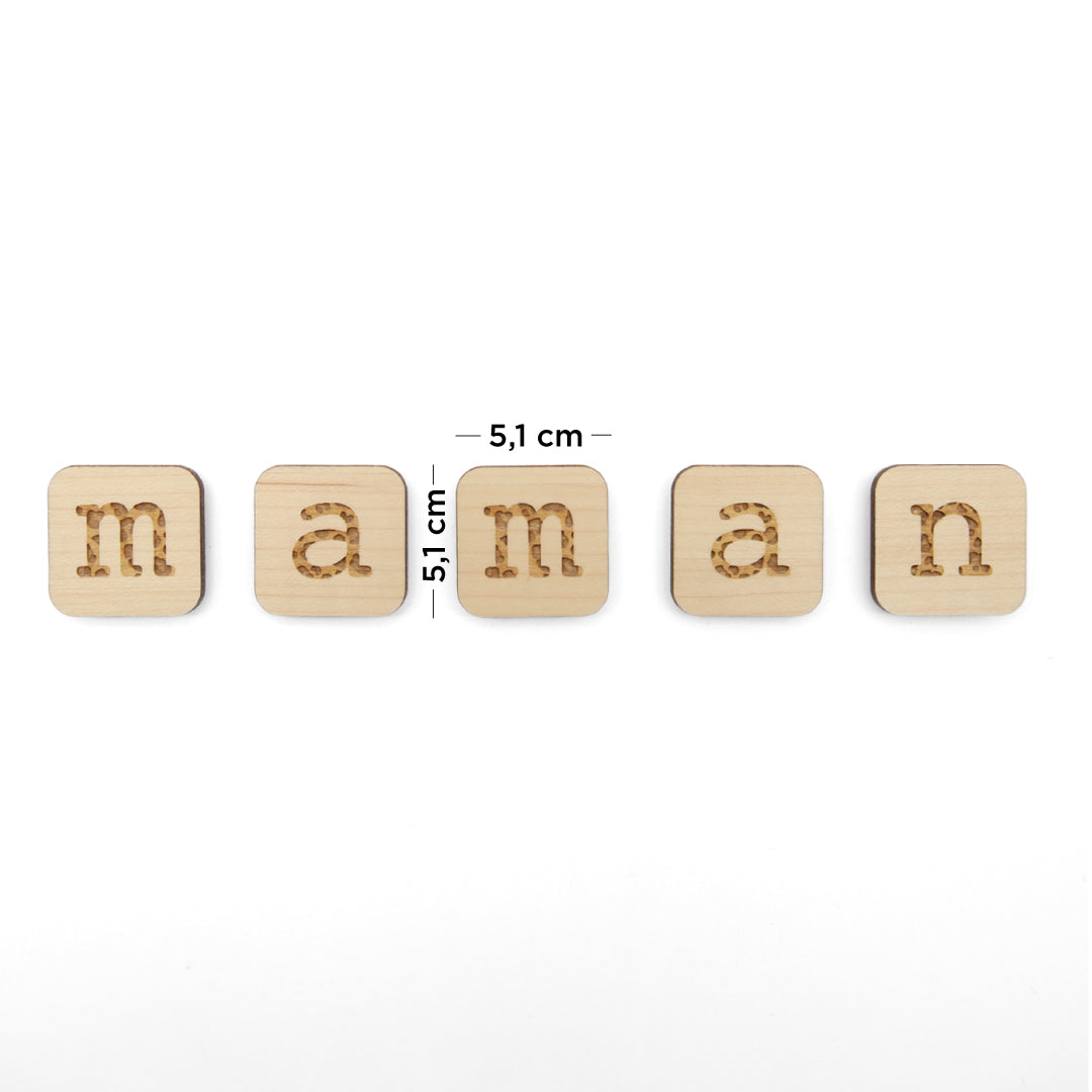 Magnets en bois Maman