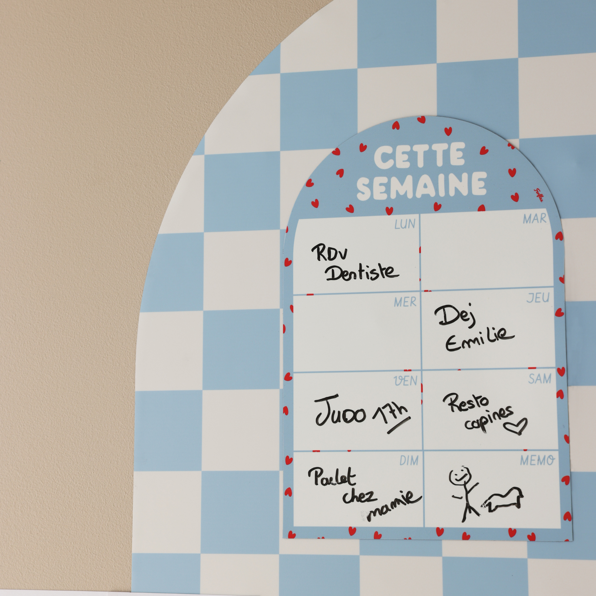 Mémo Cette Semaine, ardoise effaçable à sec pour frigo ou tableau magnétique