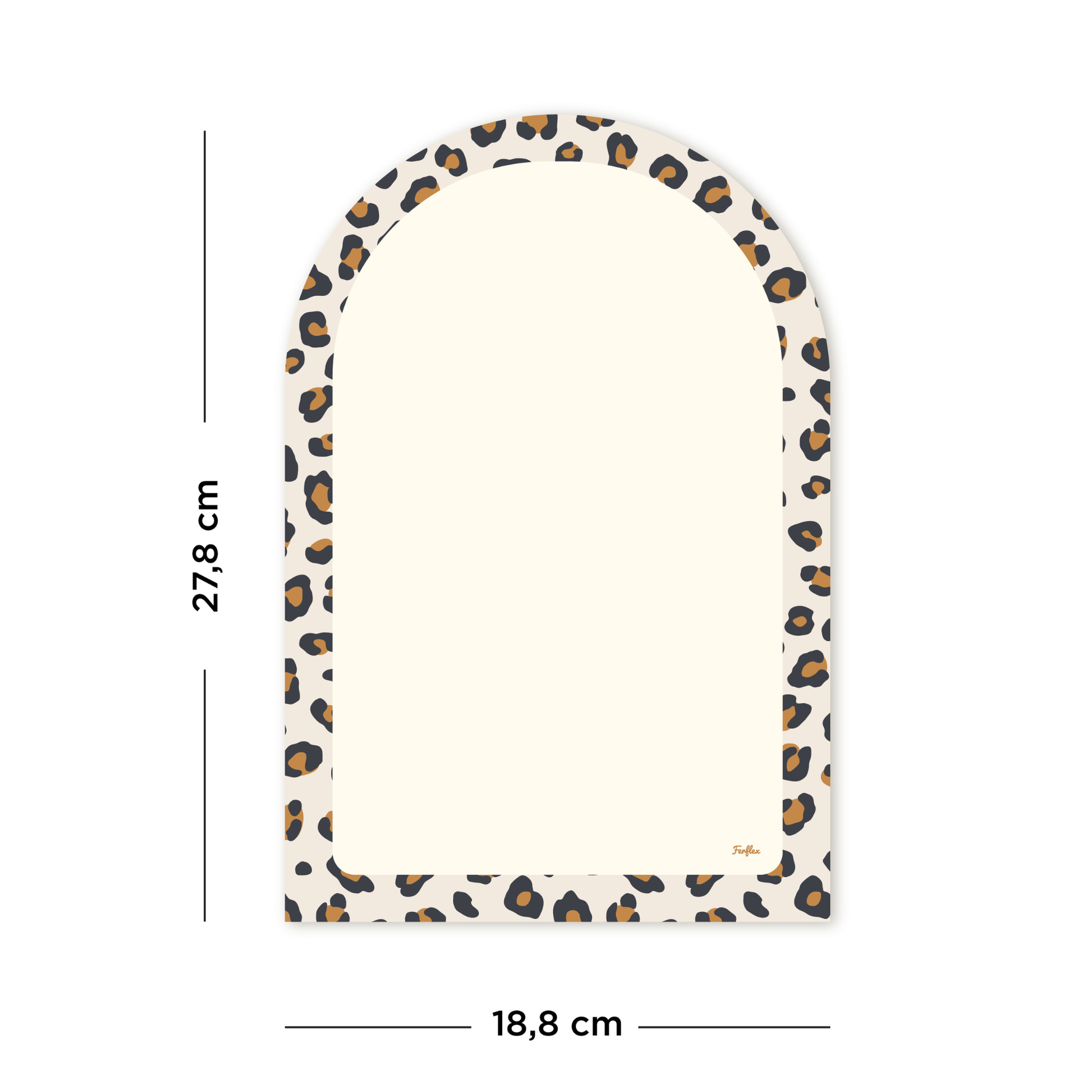 Packshot ardoise magnétique arche léopard Ferflex®  effaçable à sec avec dimensions 27,8cm x 18,8cm