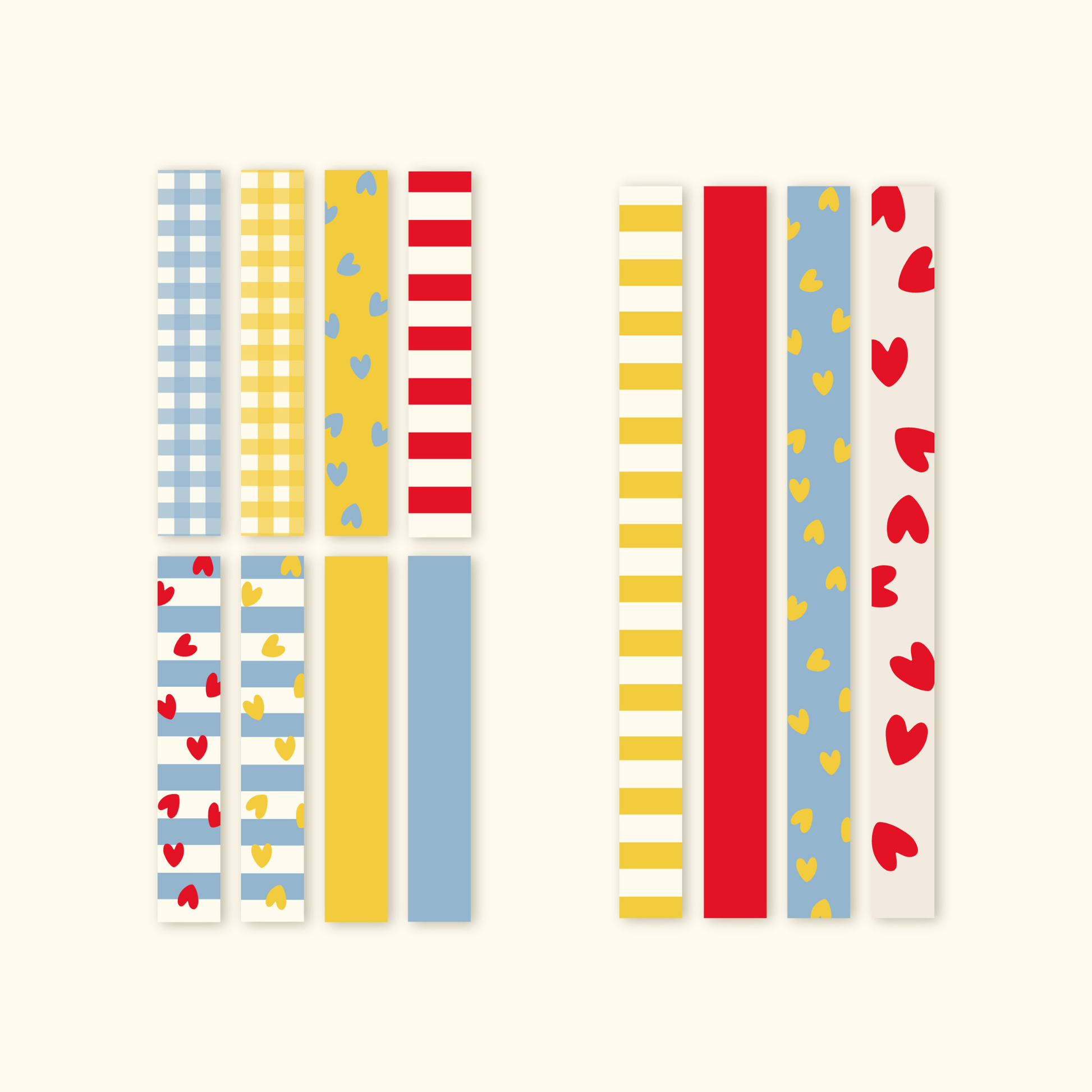 Masking tape magnétique La Récréation, 12 bandes motifs variés