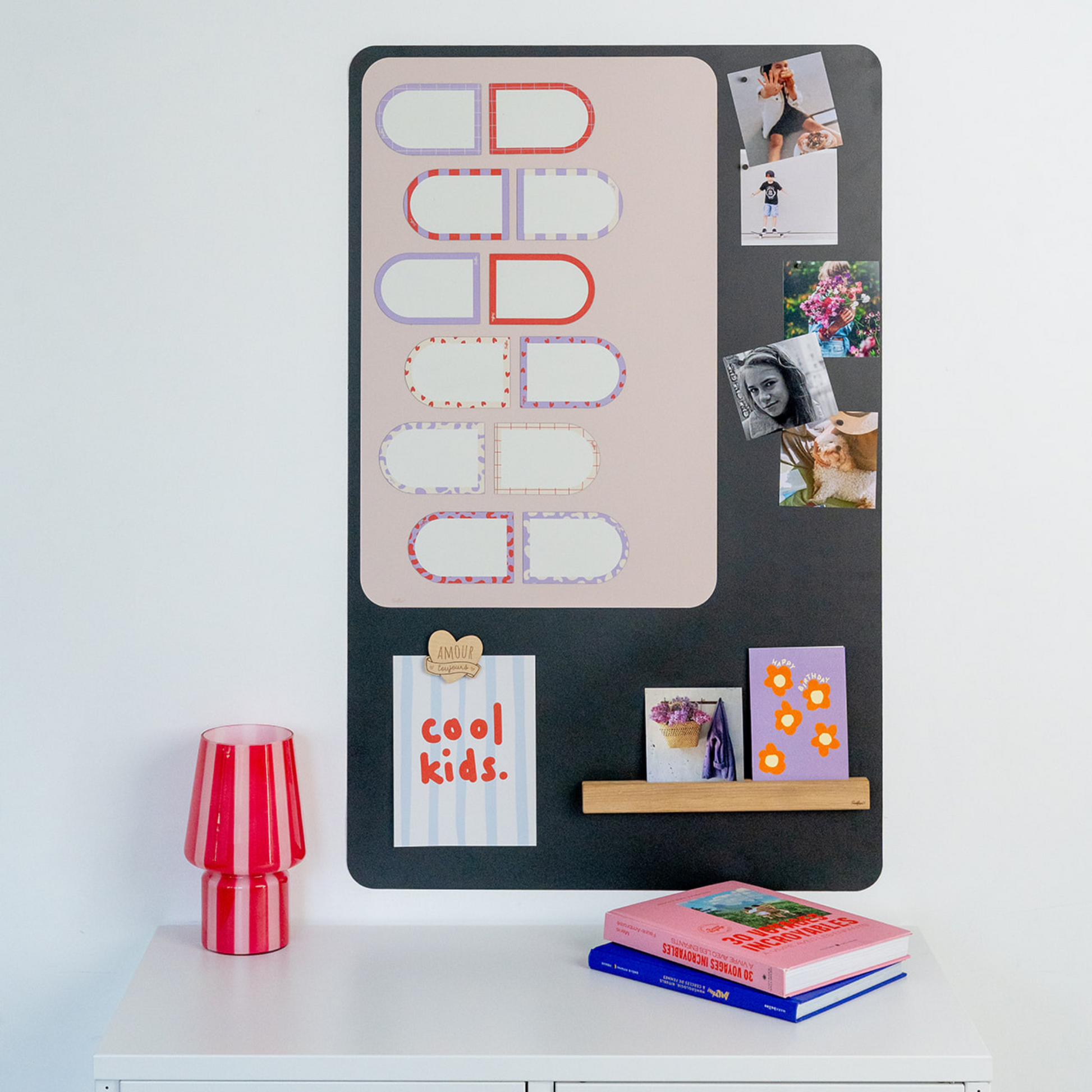 Lot de 12 pense-bêtes magnétiques en arche coloris parme, ardoises effaçables idéales pour notes, photos et organisation familiale