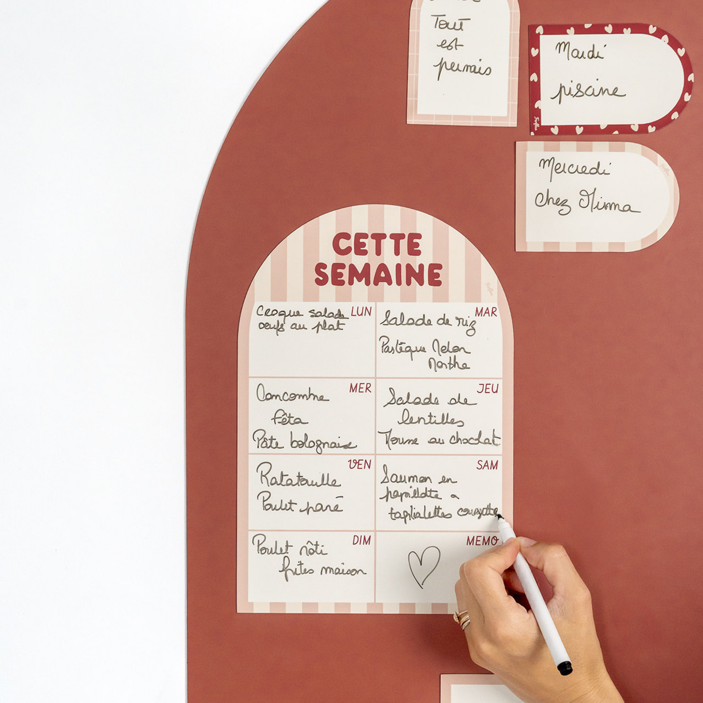Cette semaine - Planning magnétique hebdomadaire Rayures